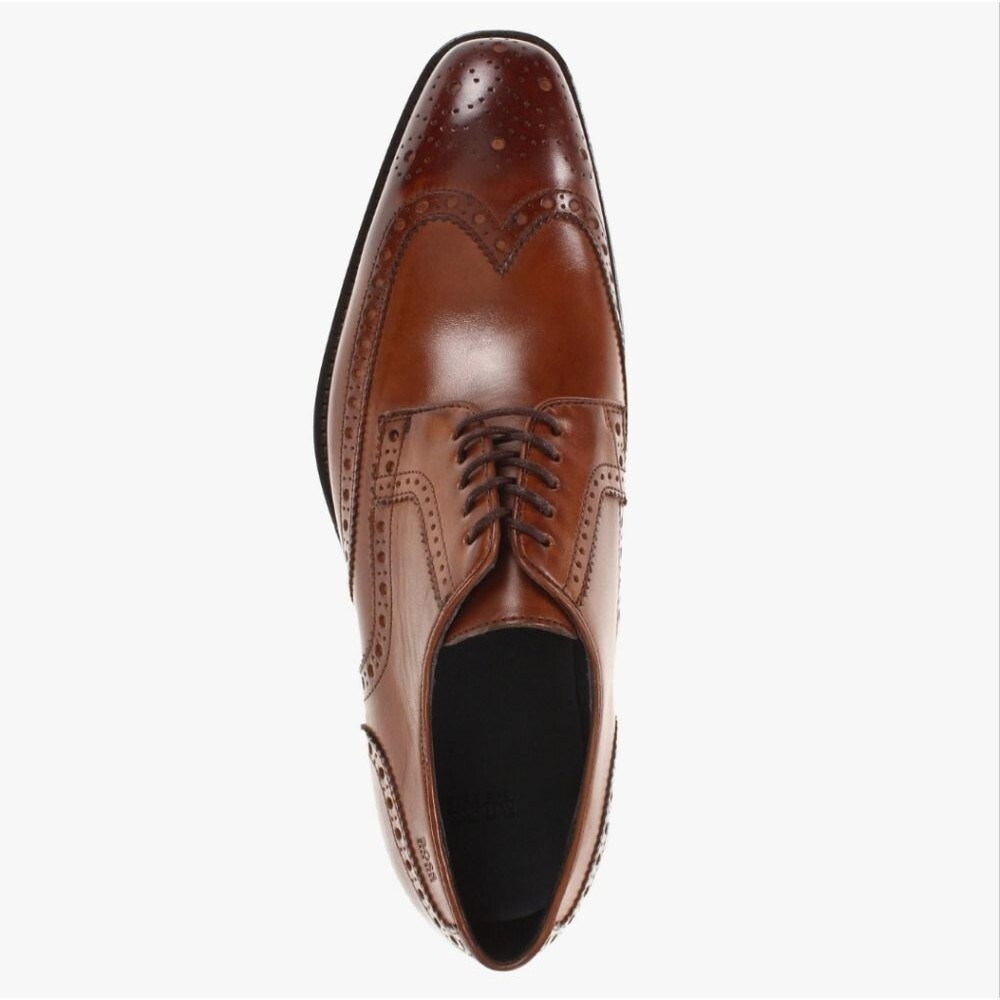 Hugo Boss Men's Brown Leather Wingtip Oxfords